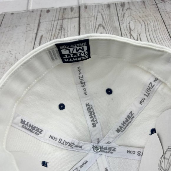 Vintage Duke Blue Devils NCAA M/L Zephyr Hat Stretch Fitted Cap White New Men - Picture 6 of 7